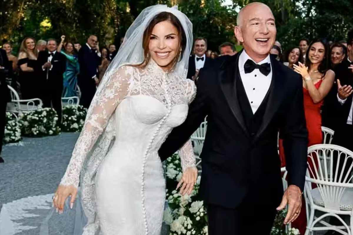 Jeff Bezos e Lauren durante le nozze