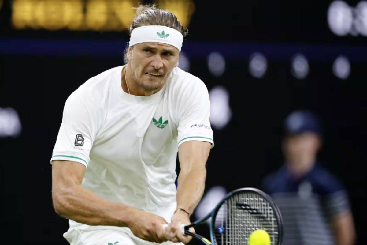 Zverev sotto sforzo durante un match