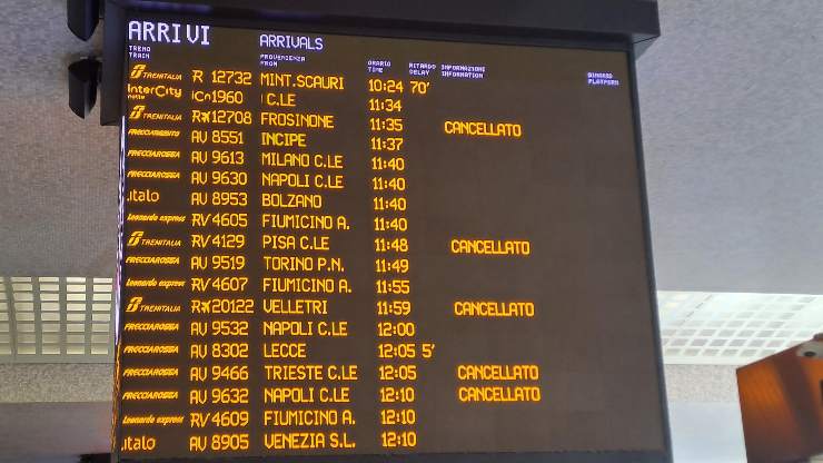 tabellone treni